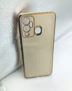 Infinix HOT 12 Play Back Cover 6D Chrome Golden Edge