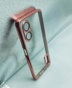 Oppo A17 4G Back Cover CD Chrome Transparent With Camera Lens Protection Pink Edge - Image 2