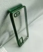 Realme C2/Oppo A1K Back Cover CD Chrome Transparent With Camera Lens Protection Green Edge - Image 2