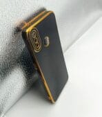 Realme 3 Pro Back Cover 6D Chrome Black Colour Golden Edge - Image 2