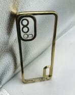 Oppo A55 4G Back Cover CD Chrome Transparent With Camera Lens Protection Golden Edge