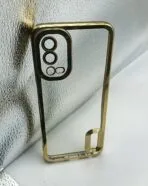 Oppo A55 4G Back Cover CD Chrome Transparent With Camera Lens Protection Golden Edge