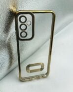 Samsung Galaxy A14 4G/5G Back Cover CD Chrome Transparent With Camera Lens Protection Golden Edge