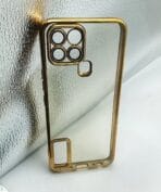 Infinix Smart 6/Smart 6 HD Back Cover CD Chrome Transparent With Camera Lens Protection Golden Edge