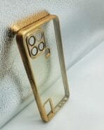 Infinix Smart 6/Smart 6 HD Back Cover CD Chrome Transparent With Camera Lens Protection Golden Edge - Image 2