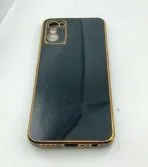 Oppo A55S 5G Back Cover 6d Chrome Black Colour Golden Edge - Image 3