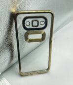 Samsung Galaxy J7 Back Cover CD Chrome Transparent With Camera Lens Protection Golden Edge