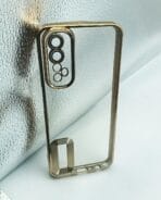 Realme 7 4G Back Cover CD Chrome Transparent With Camera Lens Protection Golden Edge