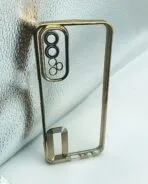 Realme 7 4G Back Cover CD Chrome Transparent With Camera Lens Protection Golden Edge