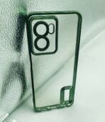 Oppo A57 2022 4G/A77S/A77 4G/A57S Back Cover CD Chrome Transparent With Camera Lens Protection Green Edge