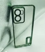 Oppo A57 2022 4G/A77S/A77 4G/A57S Back Cover CD Chrome Transparent With Camera Lens Protection Green Edge