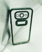 Samsung Galaxy J7 Back Cover CD Chrome Transparent With Camera Lens Protection Green Edge