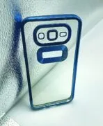 Samsung Galaxy J7 Back Cover CD Chrome Transparent With Camera Lens Protection Blue Edge