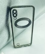 Samsung Galaxy M10/A10 Back Cover CD Chrome Transparent With Camera Lens Protection Black Edge