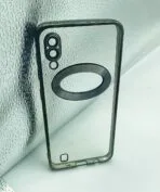 Samsung Galaxy M10/A10 Back Cover CD Chrome Transparent With Camera Lens Protection Black Edge