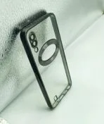 Samsung Galaxy M10/A10 Back Cover CD Chrome Transparent With Camera Lens Protection Black Edge - Image 2