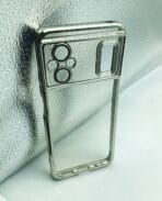 POCO M4 5G/POCO M5 Back Cover CD Chrome Transparent With Camera Lens Protection Silver Edge