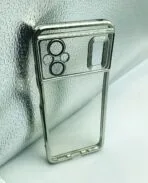 POCO M4 5G/POCO M5 Back Cover CD Chrome Transparent With Camera Lens Protection Silver Edge