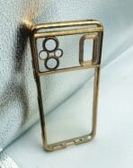 POCO M4 5G/POCO M5 Back Cover CD Chrome Transparent With Camera Lens Protection Golden Edge