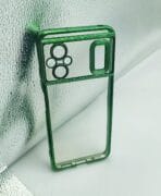 POCO M4 5G/POCO M5 Back Cover CD Chrome Transparent With Camera Lens Protection Green Edge