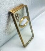 Samsung Galaxy M10/A10 Back Cover CD Chrome Transparent With Camera Lens Protection Golden Edge - Image 2