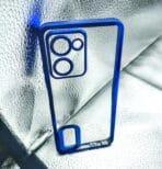 Realme C33 back cover CD Chrome transparent with camera lens protection blue edge