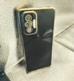 Redmi Note 10 Pro Back Cover Black Colour 6D Chrome Golden Edge
