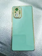 Redmi Note 10 Pro 4G Back Cover Sky Blue Colour 6D Chrome Golden Edge - Image 2