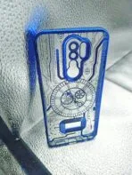 Redmi 9 Prime/POCO M2 back cover CD Watch Chrome transparent with camera lens protection blue edge