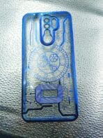 Redmi 9 Prime/POCO M2 back cover CD Watch Chrome transparent with camera lens protection blue edge - Image 2