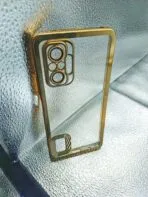 Redmi Note 10 Pro 4G/Note 10 Pro Max back cover CD Chrome transparent with camera lens protection golden edge