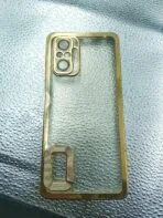 Redmi Note 10 Pro 4G/Note 10 Pro Max back cover CD Chrome transparent with camera lens protection golden edge - Image 2