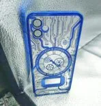 Samsung A04E 4G/M04/F04 4G back cover CD Watch Chrome transparent with camera lens protection blue edge