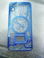Samsung A04E 4G/M04/F04 4G back cover CD Watch Chrome transparent with camera lens protection blue edge - Image 2