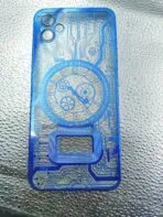 Samsung A04E 4G/M04/F04 4G back cover CD Watch Chrome transparent with camera lens protection blue edge - Image 2