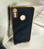 Realme 3/3i Back Cover Black Colour 6D Chrome Golden Edge