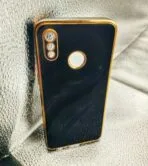 Realme 3/3i Back Cover Black Colour 6D Chrome Golden Edge