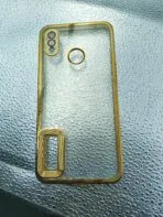 Realme 3/3i back cover CD Watch Chrome transparent with camera lens protection golden edge - Image 2