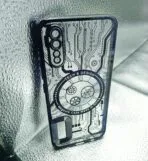 Vivo S1 back cover CD Watch Chrome transparent with camera lens protection black edge