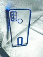 Tecno Spark 6 Air back cover CD Chrome transparent with camera lens protection blue edge