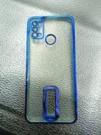 Tecno Spark 6 Air back cover CD Chrome transparent with camera lens protection blue edge - Image 2