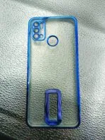 Tecno Spark 6 Air back cover CD Chrome transparent with camera lens protection blue edge - Image 2