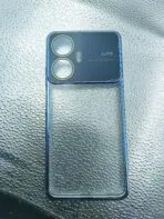 Realme C55 back cover transparent with camera lens protection blue edge - Image 2