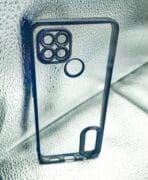Oppo A15/A15S/A35 CD Chrome Case with Camera Lens Guard- Black Edge