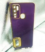 Vivo Y30 Back Cover 6D Chrome with camera lens protection golden edge - Image 2