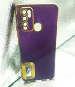 Vivo Y30 Back Cover 6D Chrome with camera lens protection golden edge - Image 2