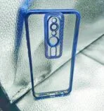 Mi Redmi 8 back cover CD Chrome transparent with camera lens protection blue edge