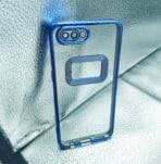 Oppo A5/A3S back cover CD Chrome transparent with camera lens protection blue edge