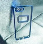 Oppo A5/A3S back cover CD Chrome transparent with camera lens protection blue edge