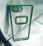 Oppo A5/A3S back cover CD Chrome transparent with camera lens protection green edge